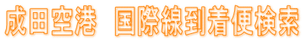 成田空港　国際線到着便検索